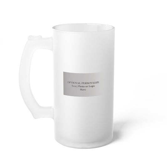 Personalized - Frosted 16 oz. Glass Beer Mug. Customizable Gift for Beer Lovers