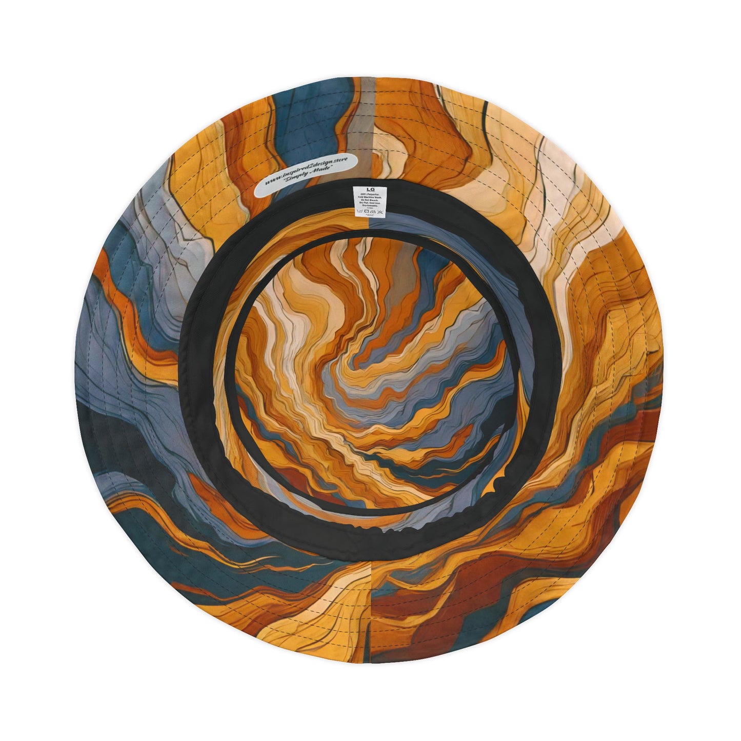 Abstract Marbled | Unisex Bucket Hat (Orange/Slate Mix) | Flow Series