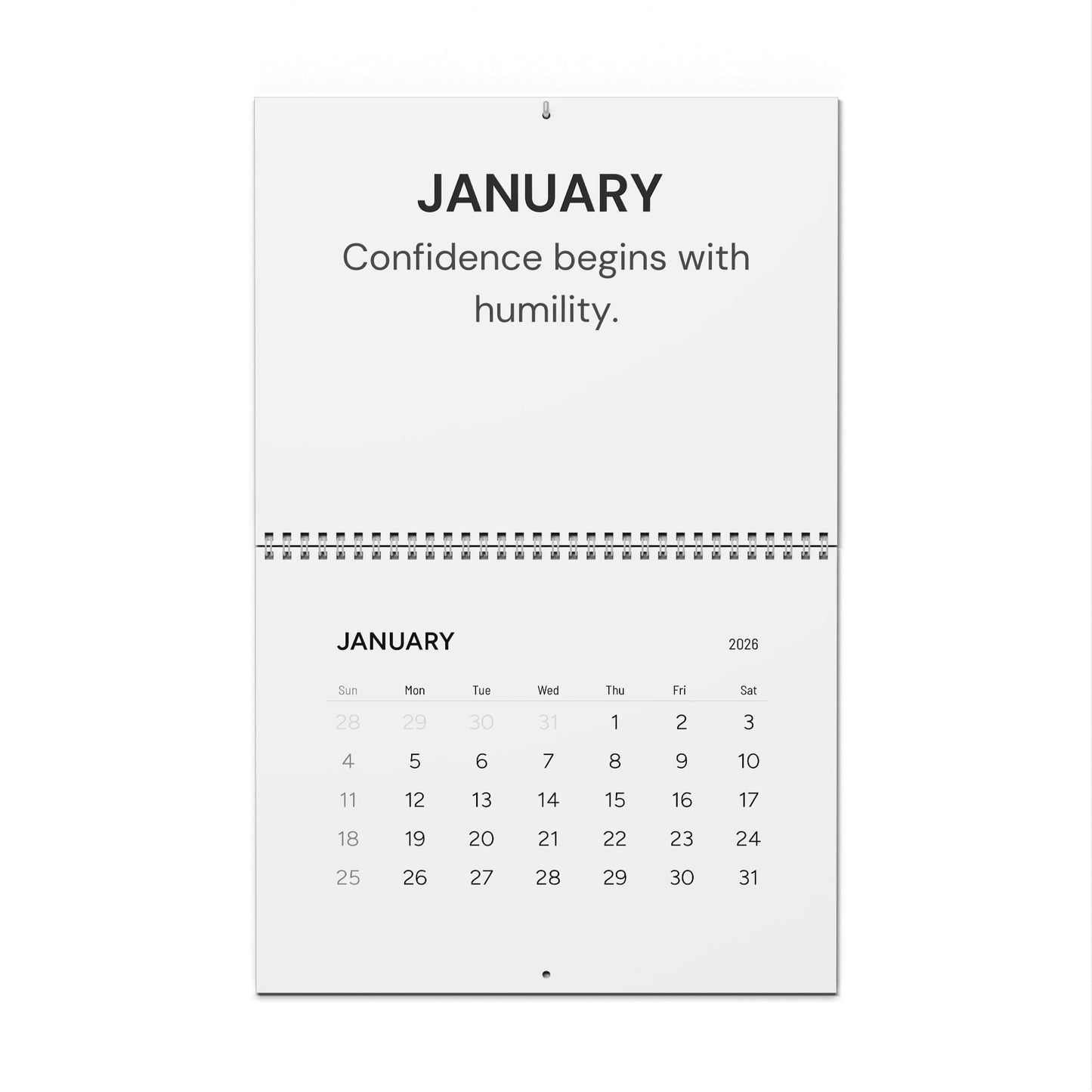 Confidence Is Not Arrogance | Inspirational Mindset Wall Calendar | 2026