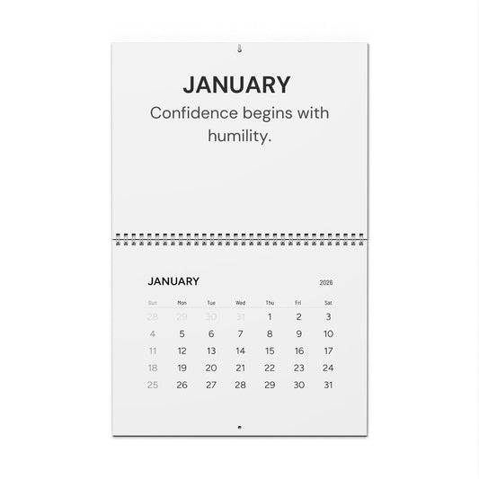 Confidence Is Not Arrogance | Inspirational Mindset Wall Calendar | 2026