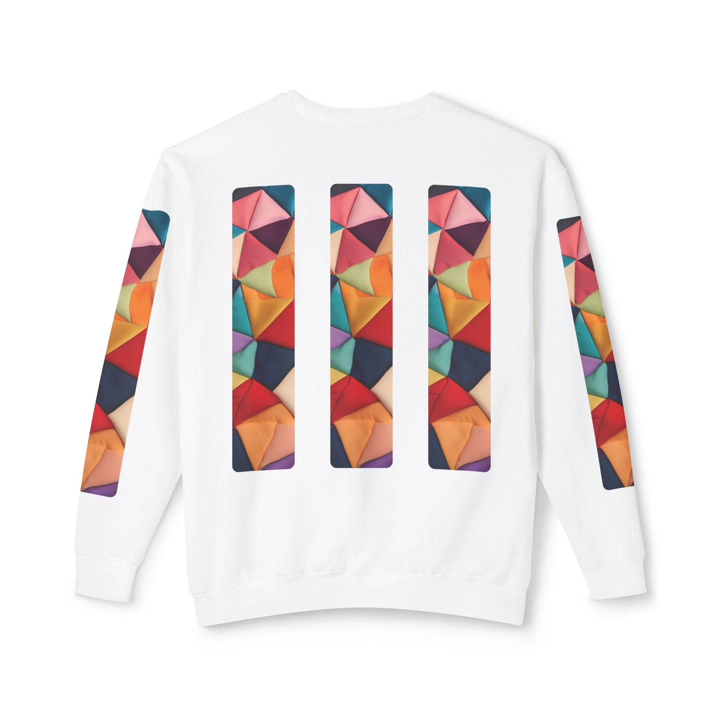 Color Maze - Colorful Geometric Design Unisex Lightweight Crewneck Sweatshirt - Stylish & Comfortable