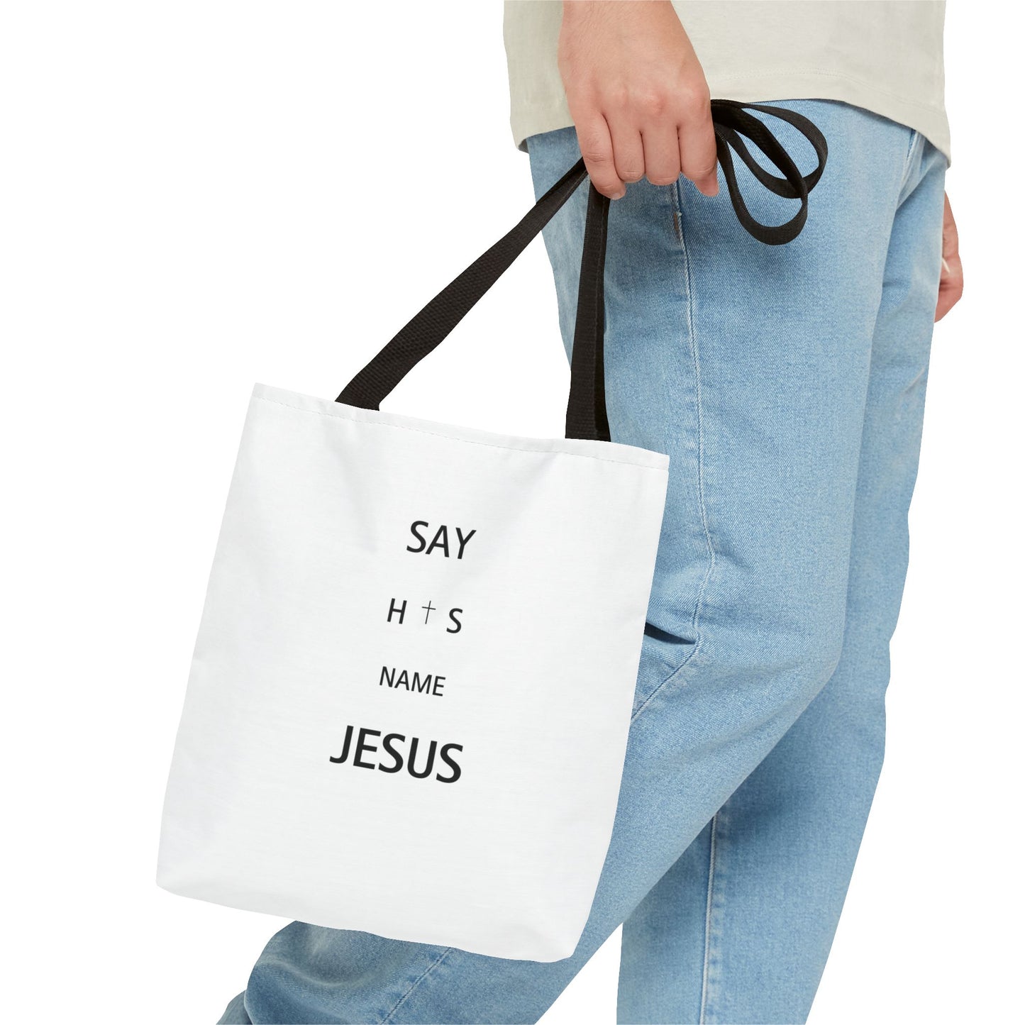 Say His Name Tote Bag | Christian Statement Faith Carryall