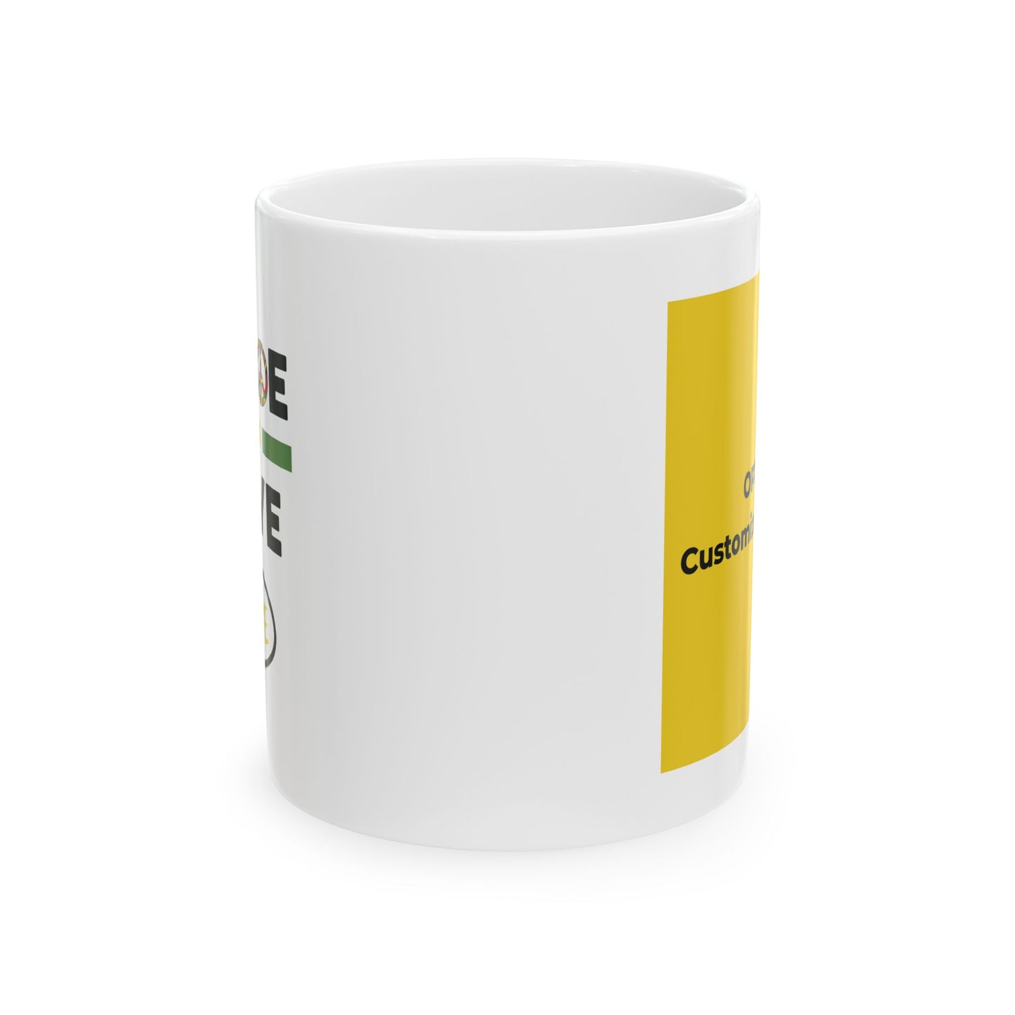 Peace & Love (yellow) -  Ceramic Mug - 11oz & 15oz - Perfect Gift for Inspiration & Motivation