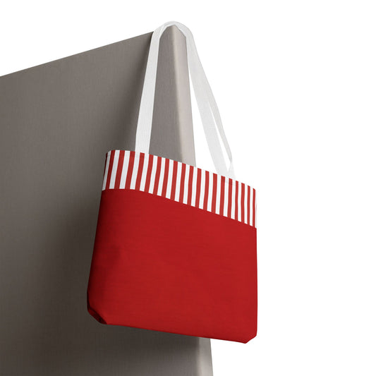 La Strie (red & white) - Tote Bag - Stylish Beach Vibes for Every Occasion!