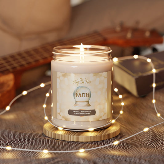 Keep The Faith - Clear Jar 9oz, Soy Candle - Personalized