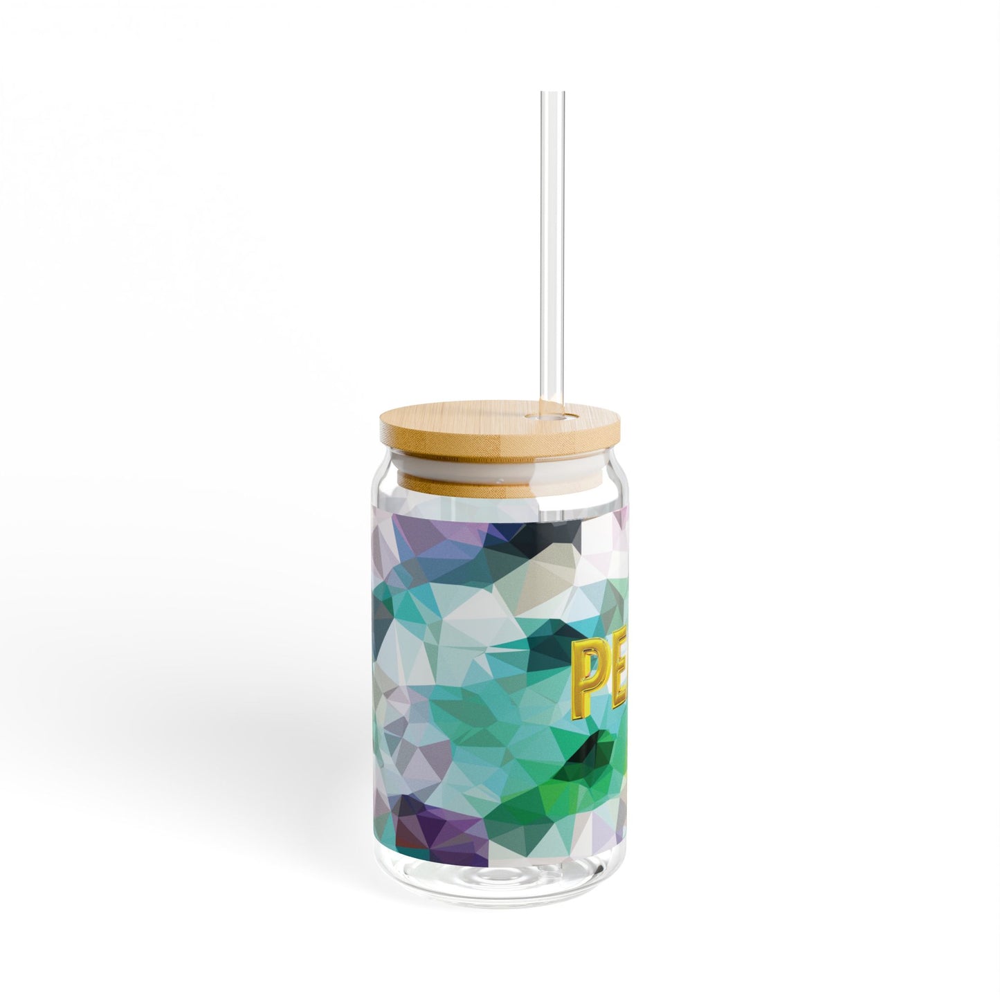 Peace Amarilla - Sipper Glass 16oz, Eco-Friendly Drinkware