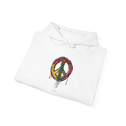 Rooted & Rising Hoodie (Peace Sign) | Humble Strength Unisex Hooded Sweatshirt (white)